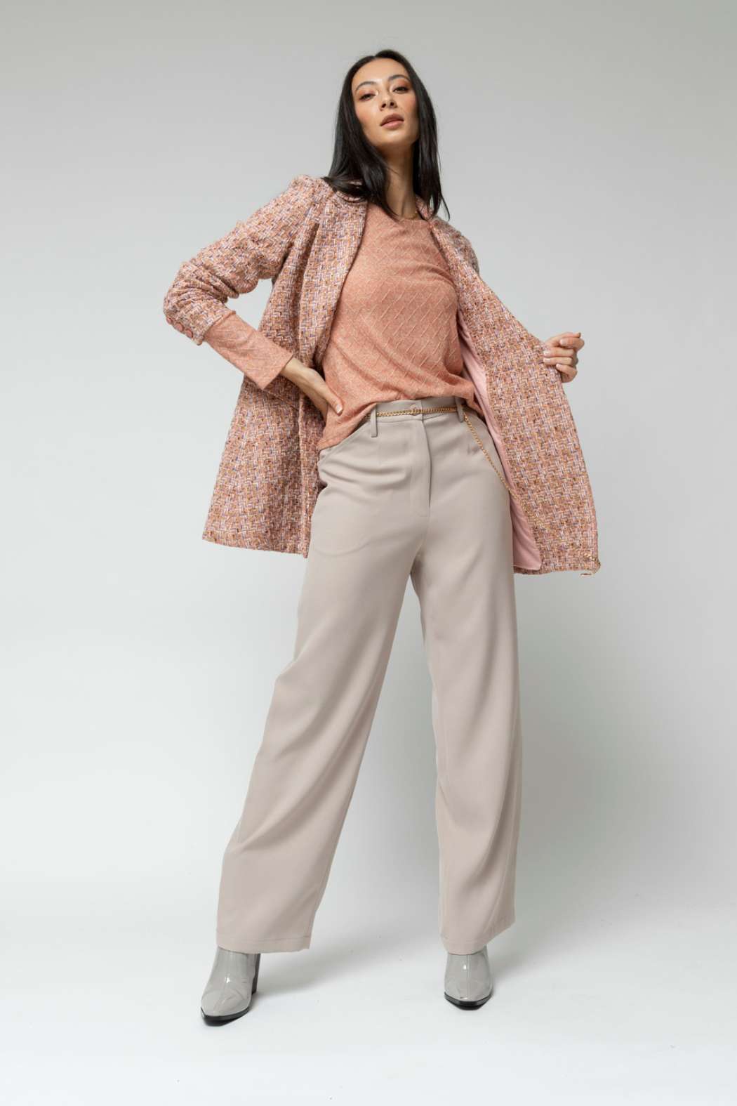 Putty Shimmer Straight Leg Pants