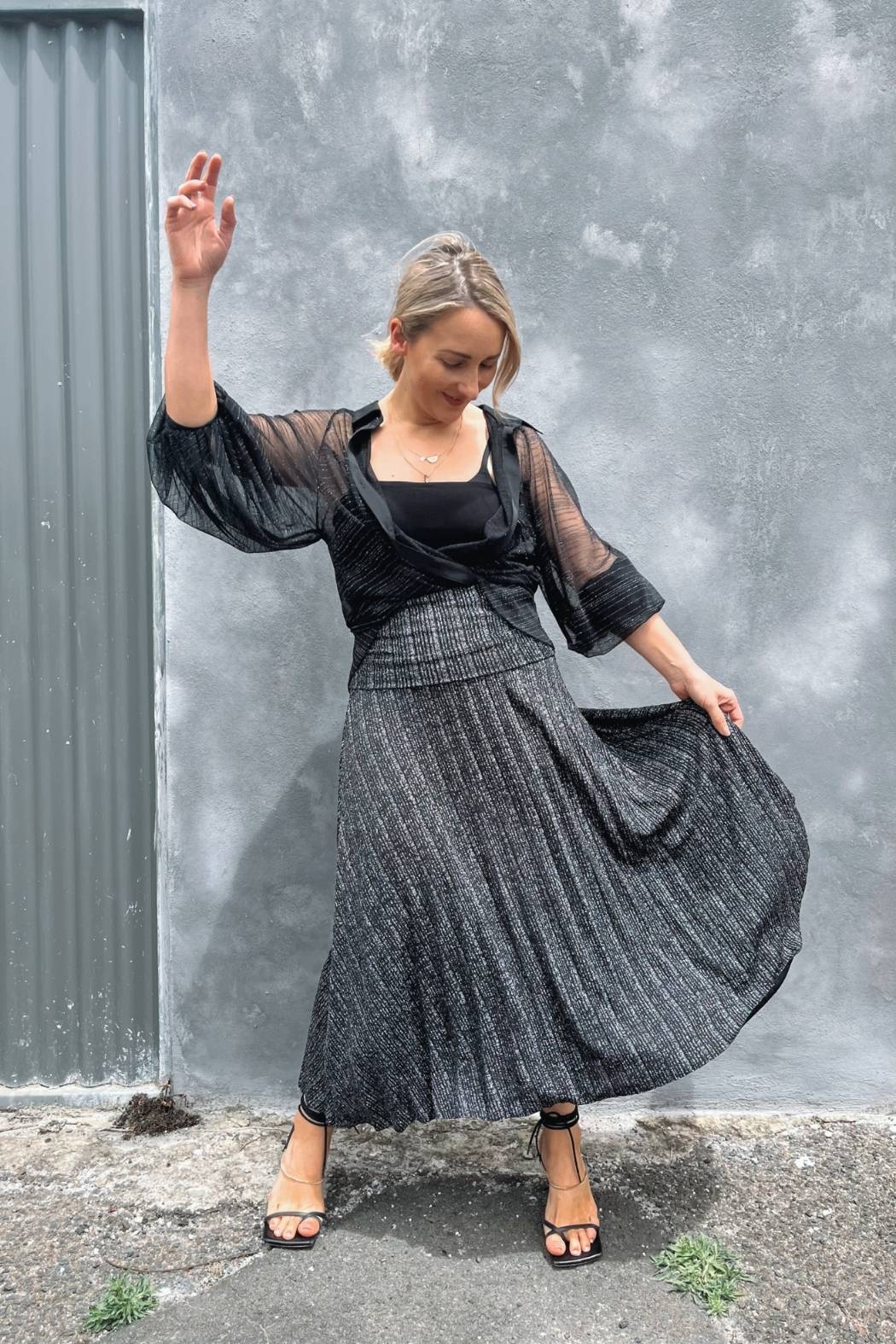 Glitter Stripe Mesh Ella Shirt