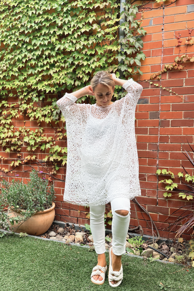 White Open Lace Tunic - SALE