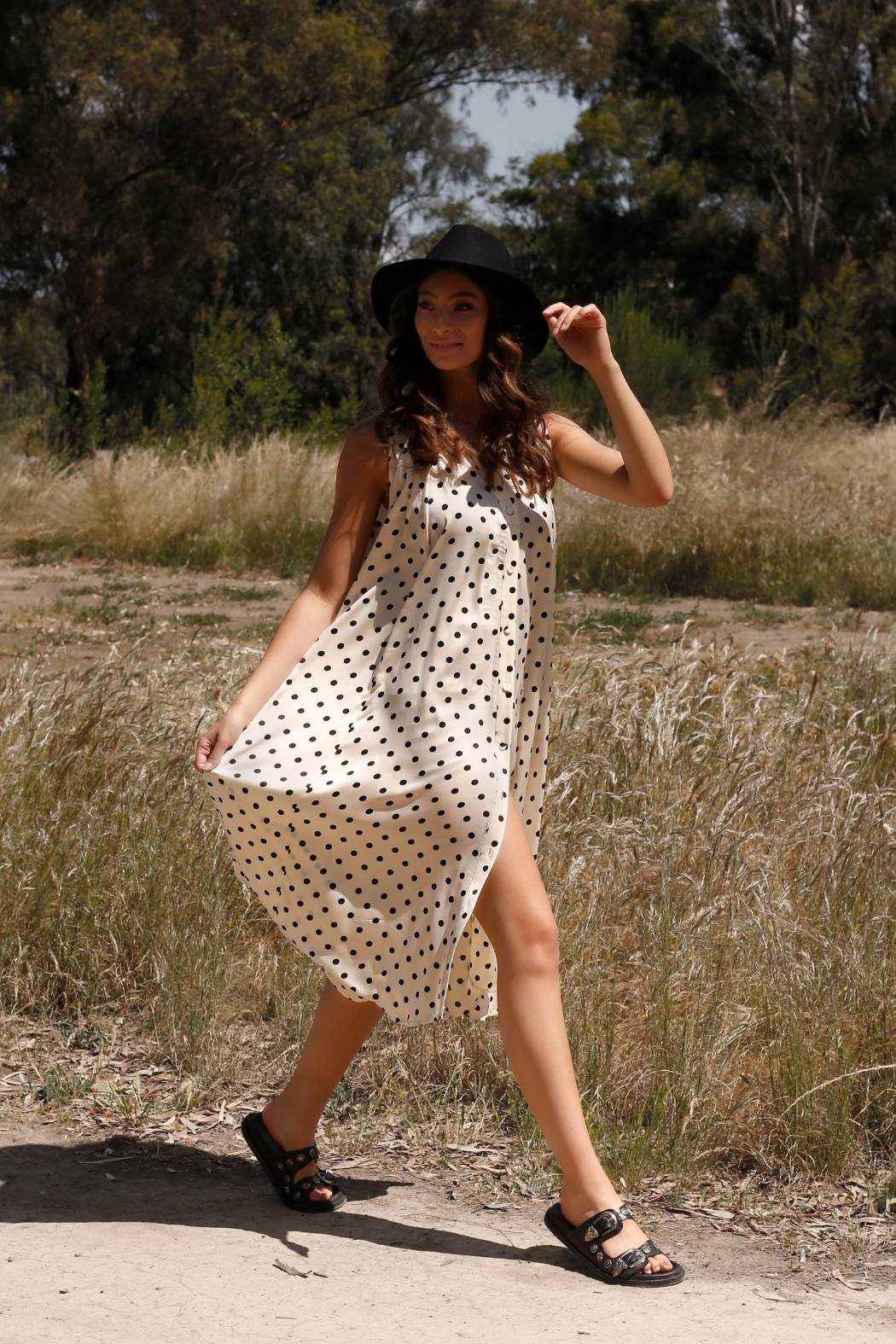 Ivory Spot Nano Drape Dress - SALE