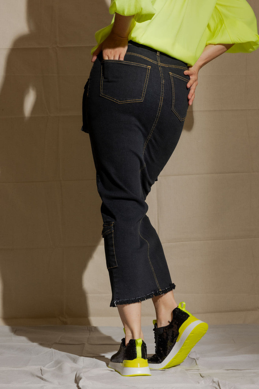 Dark Denim Cargo Skirt