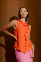 Orange Double Ruffle Cami