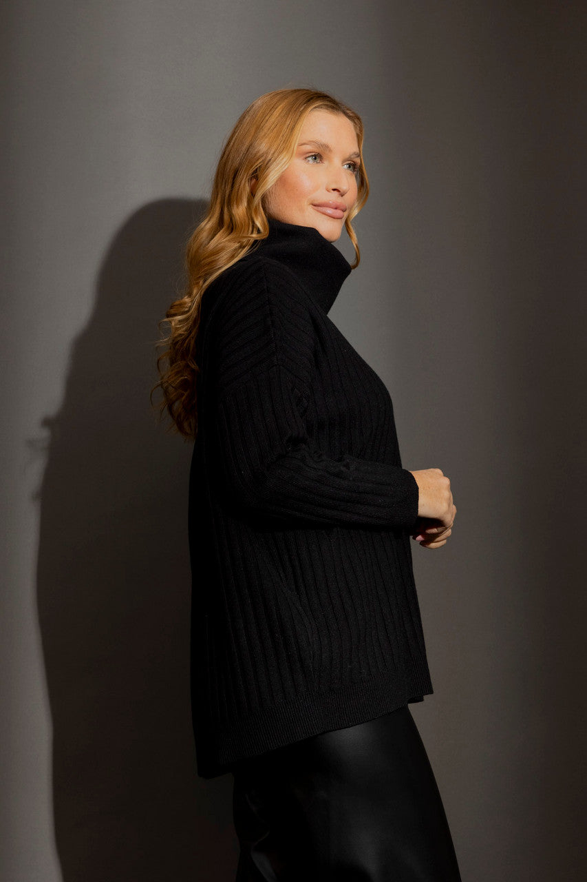 Black Cowl Neck Jumper Black S/M