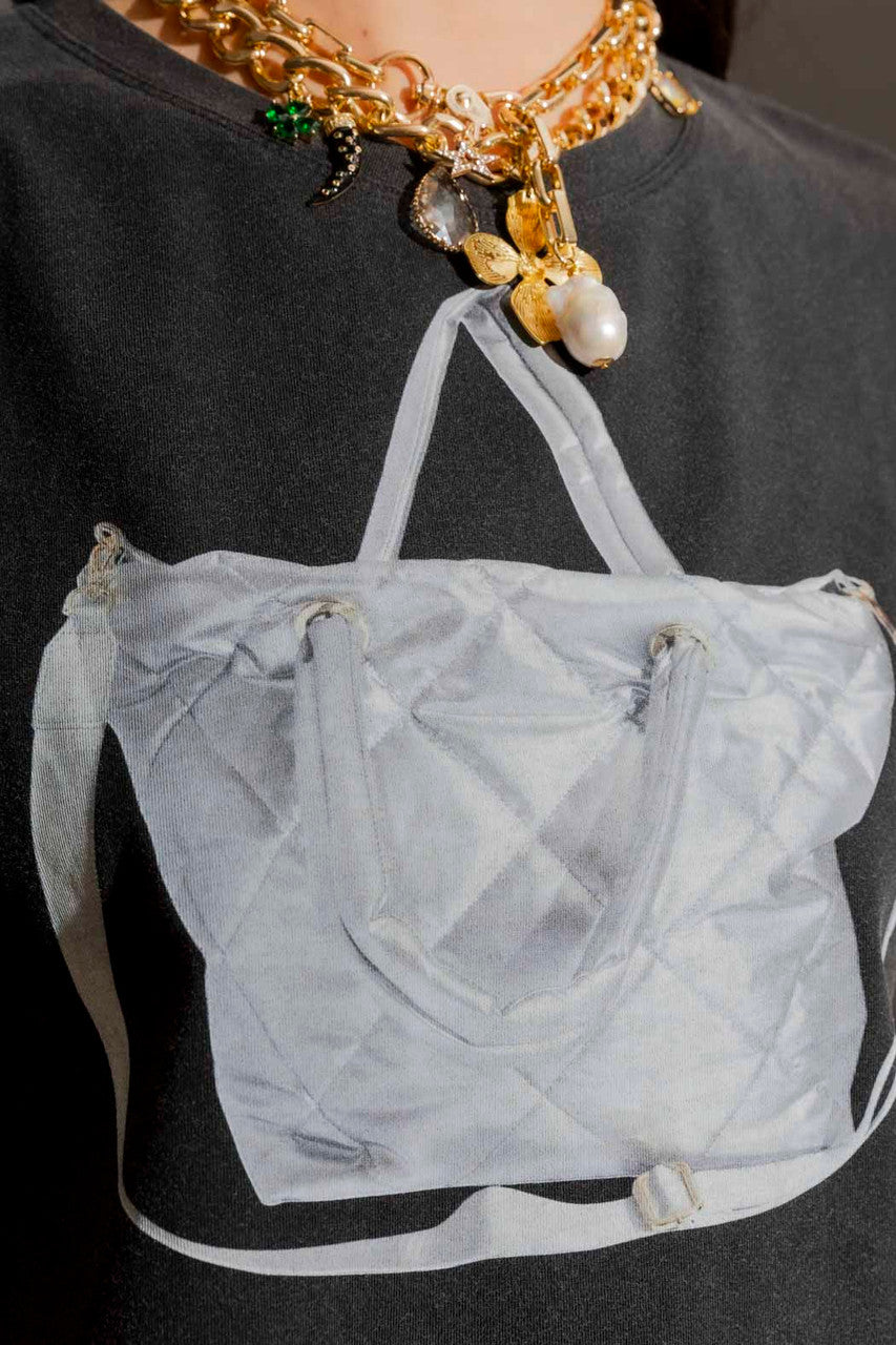 Charcoal Washed Handbag T-Shirt