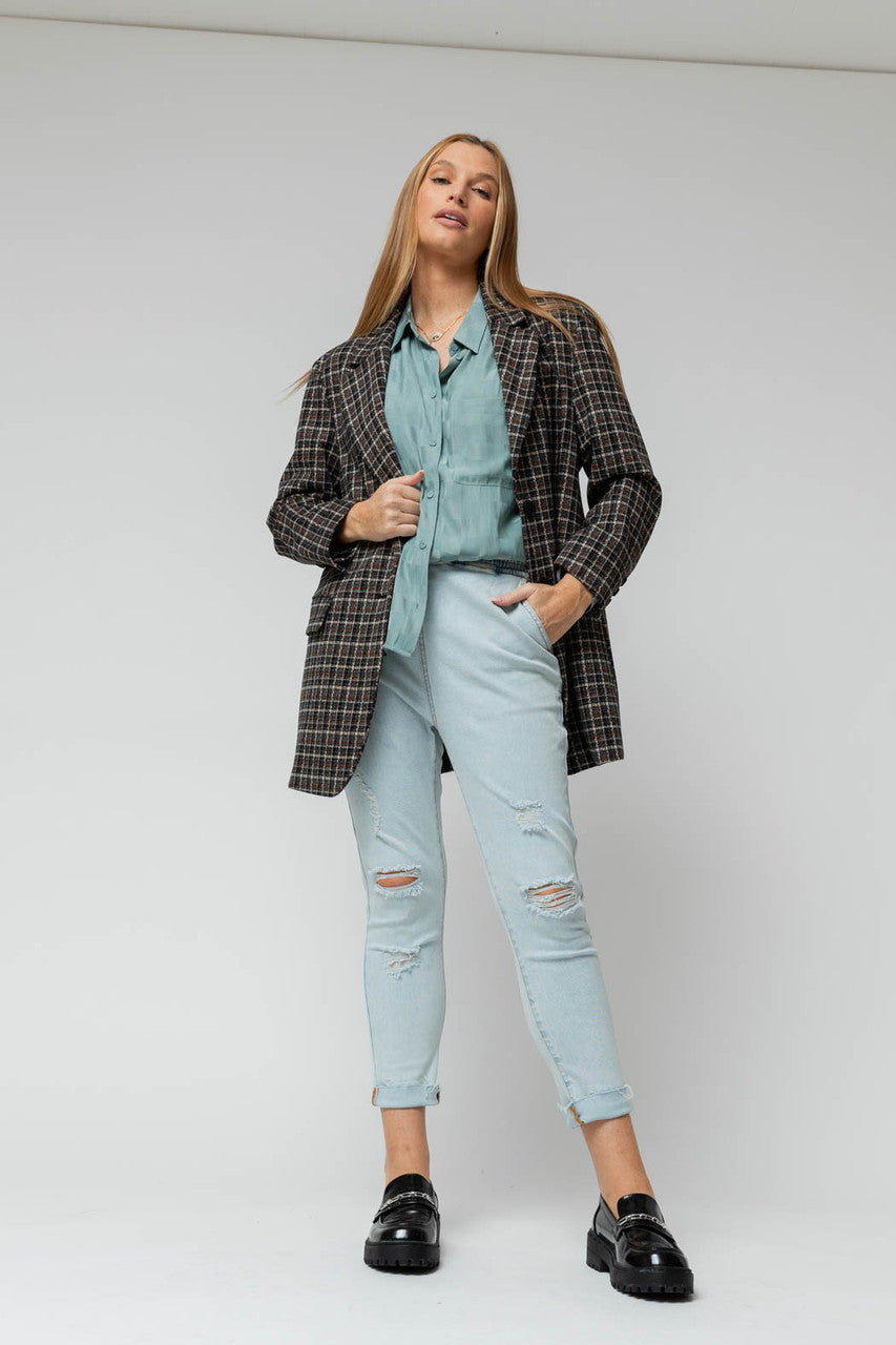 Light Denim Drawstring Jean