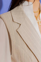 Natural Stripe Linen Vest