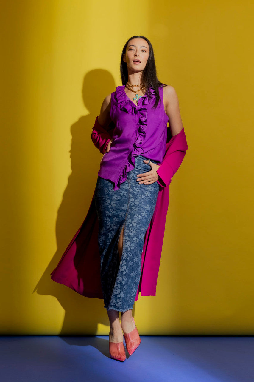 Magenta Double Ruffle Cami