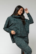 Jade Jacquard Gigi Roll Neck Jumper - Sale