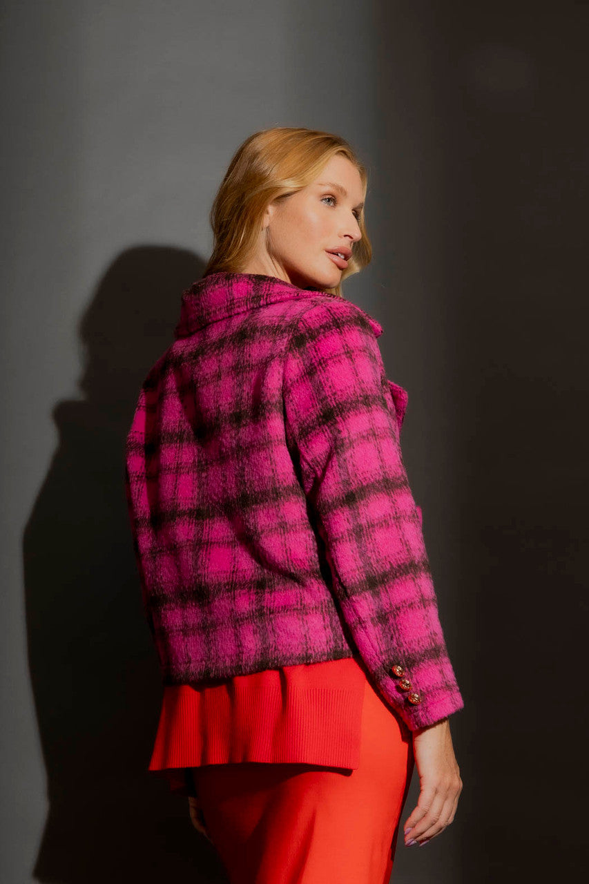 Pink Check Crop Astra Coat