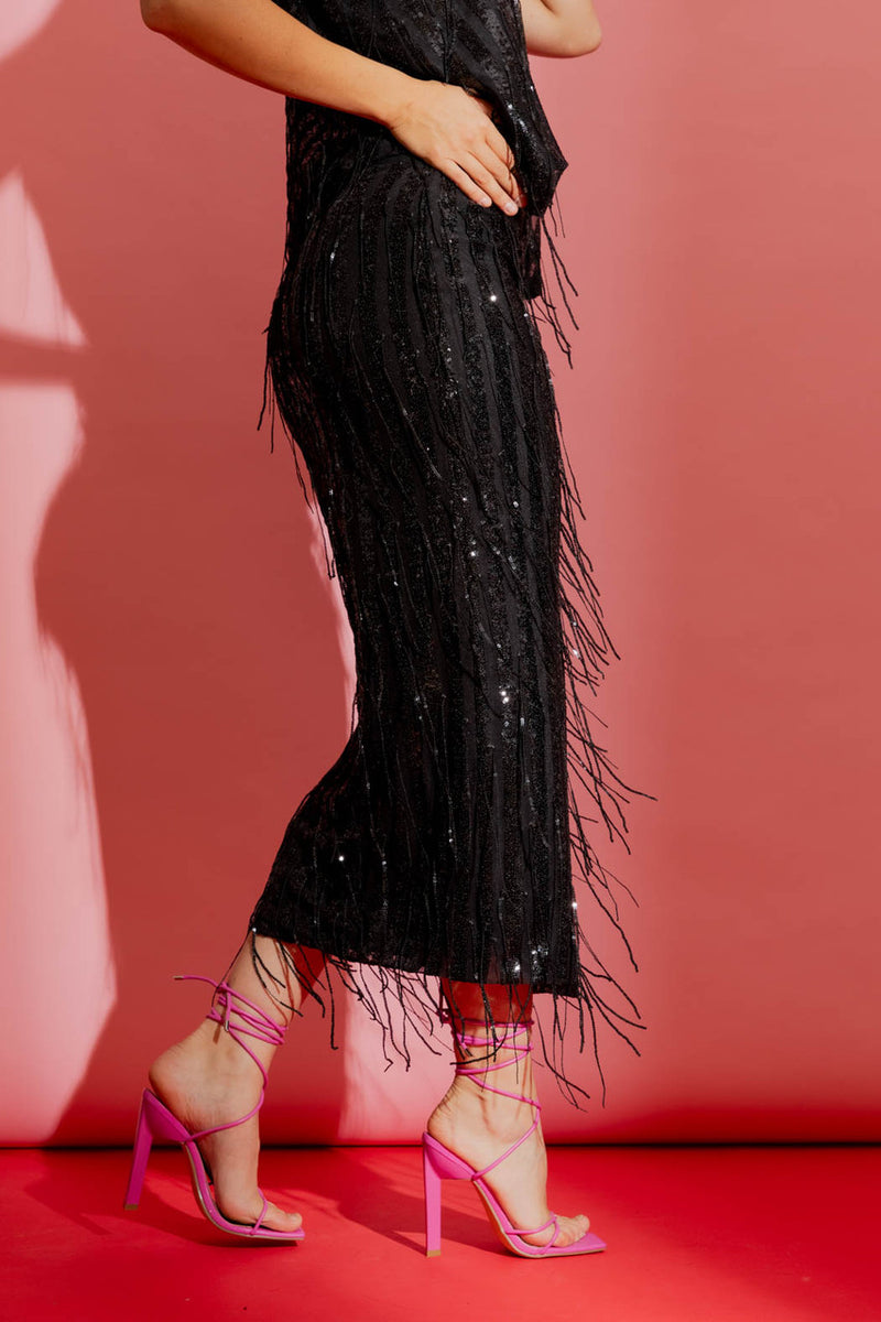 Sequin Tassle Skirt