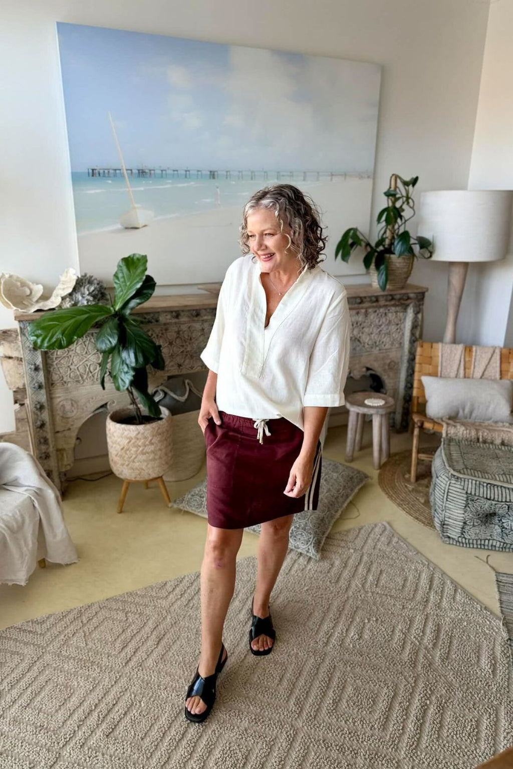 White Washed Linen Blogger Shirt