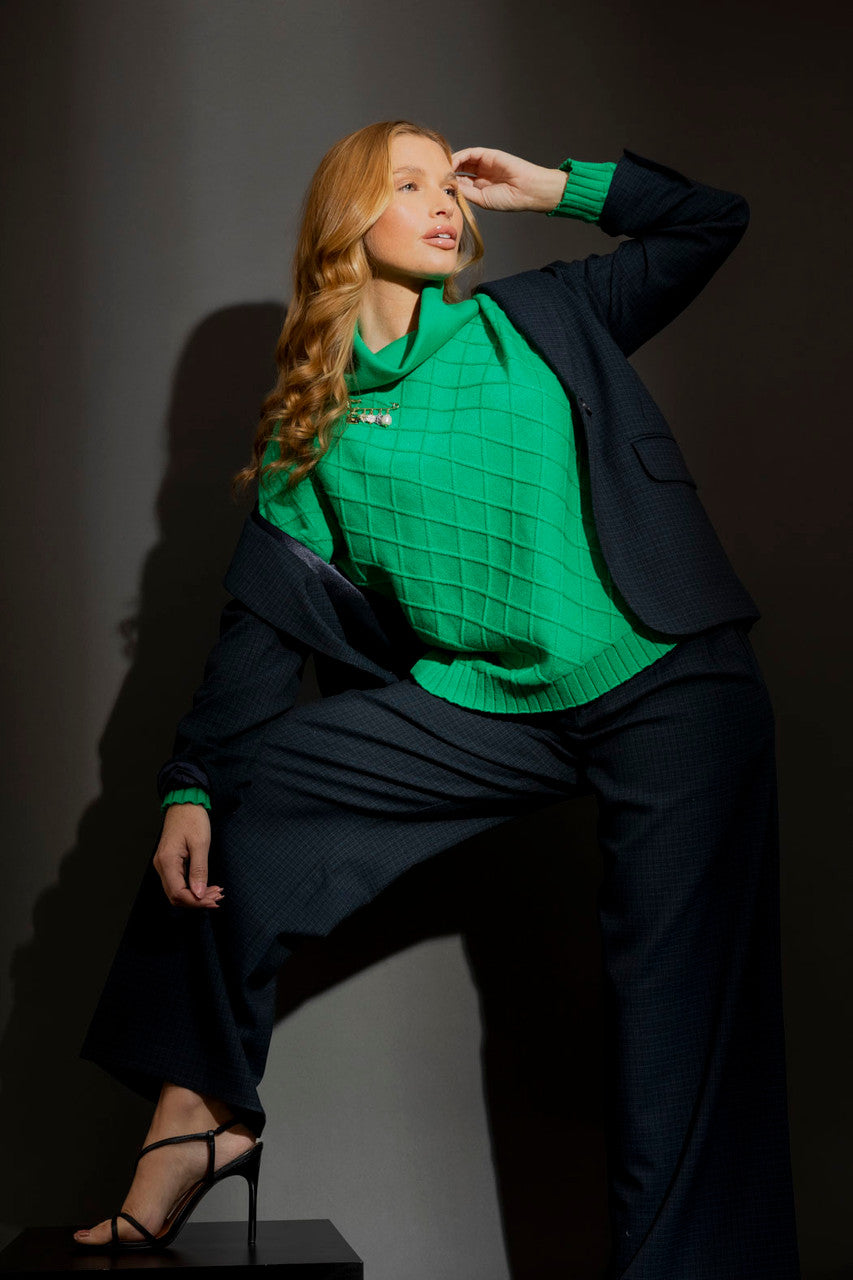 Jade Diamond Cowl Neck Jumper Jade S/M