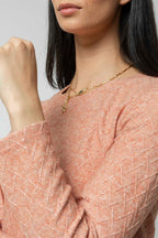 Coral Lurex Basic Top