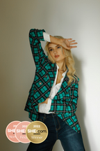 Green Check Ponte Sisca Blazer - SALE