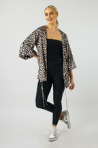 Silver Animal Silky Wrap Top - FINAL SALE