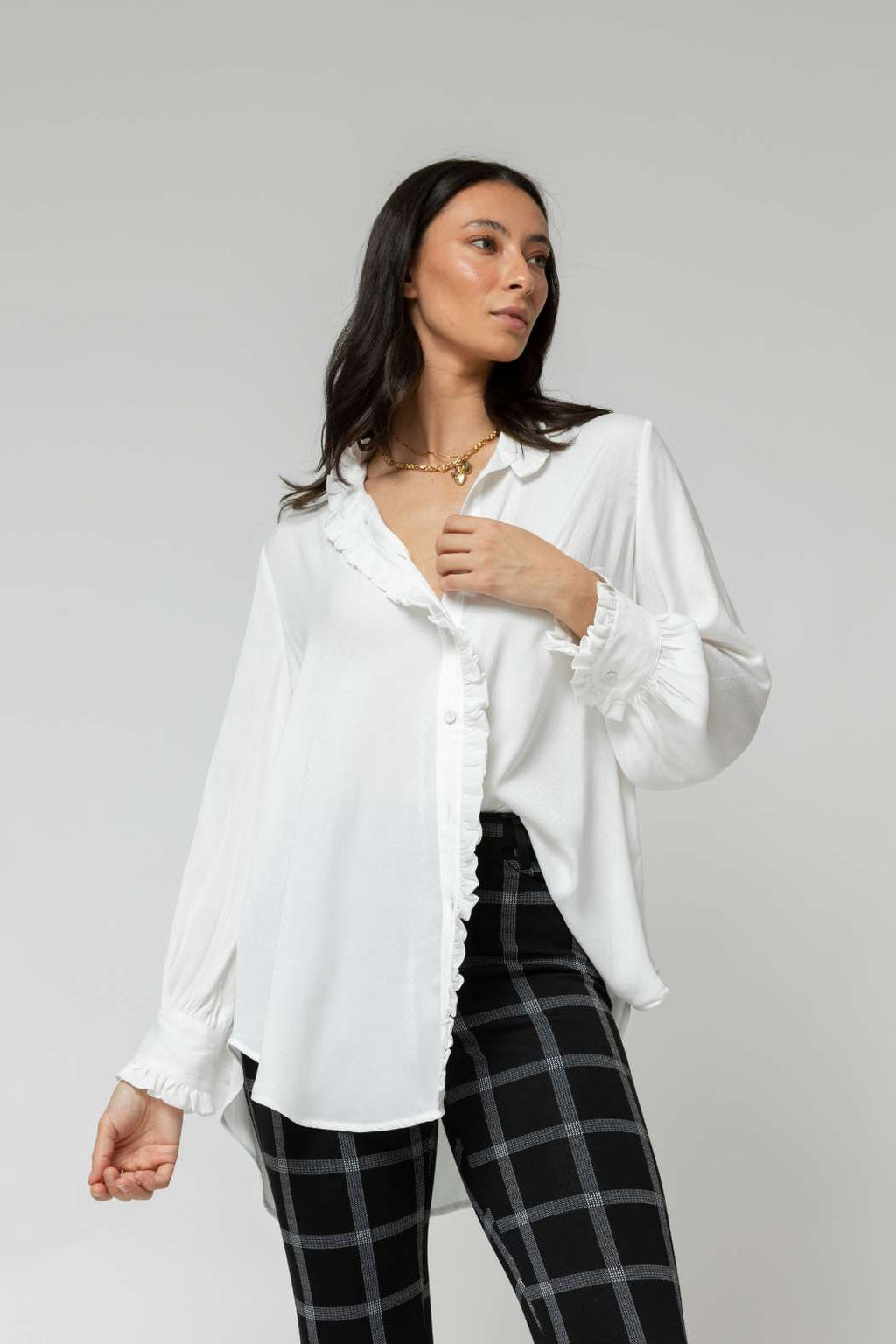 White Roma Dobby Blouse