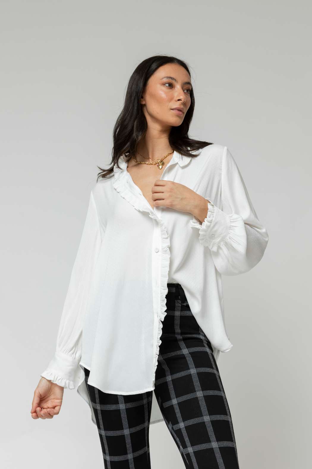 White Roma Dobby Blouse