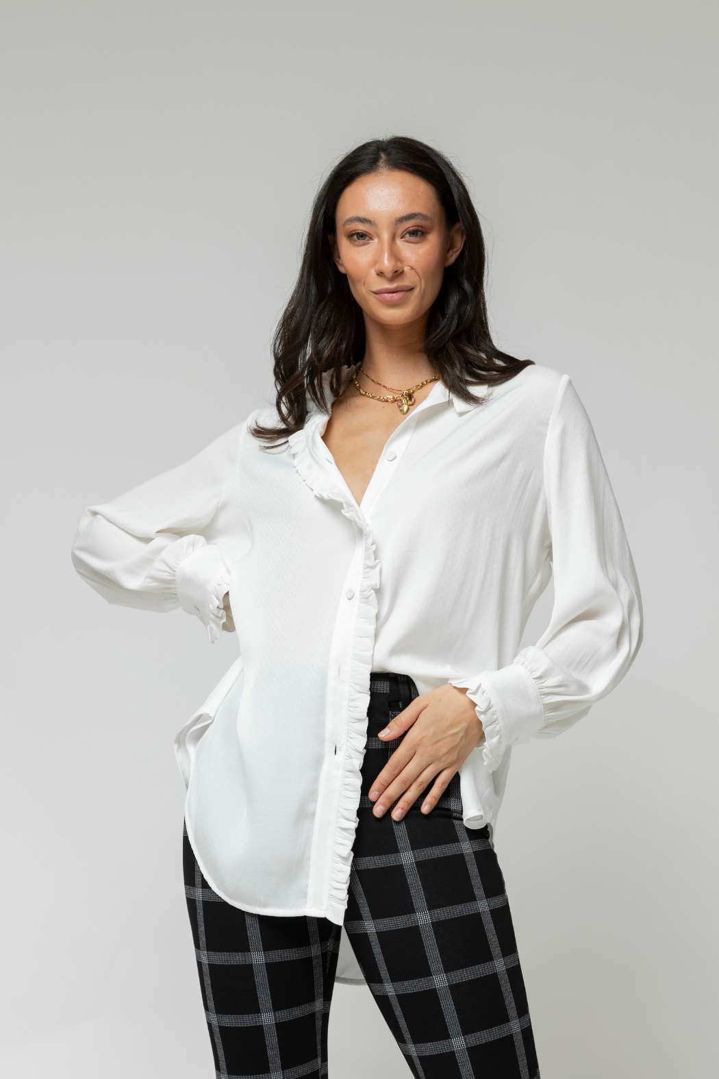 White Roma Dobby Blouse