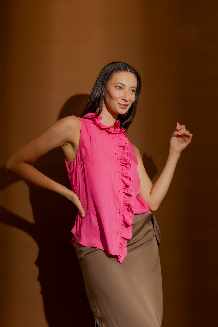 Pink Double Ruffle Cami