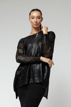Black Crochet Foil Knit