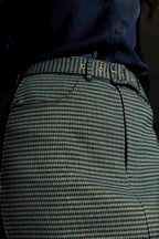 Jade Lurex Belted Midi Skirt