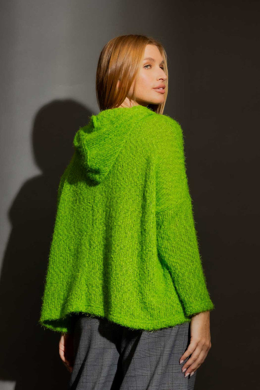 Chartreuse Fluffy Hoodie Jumper