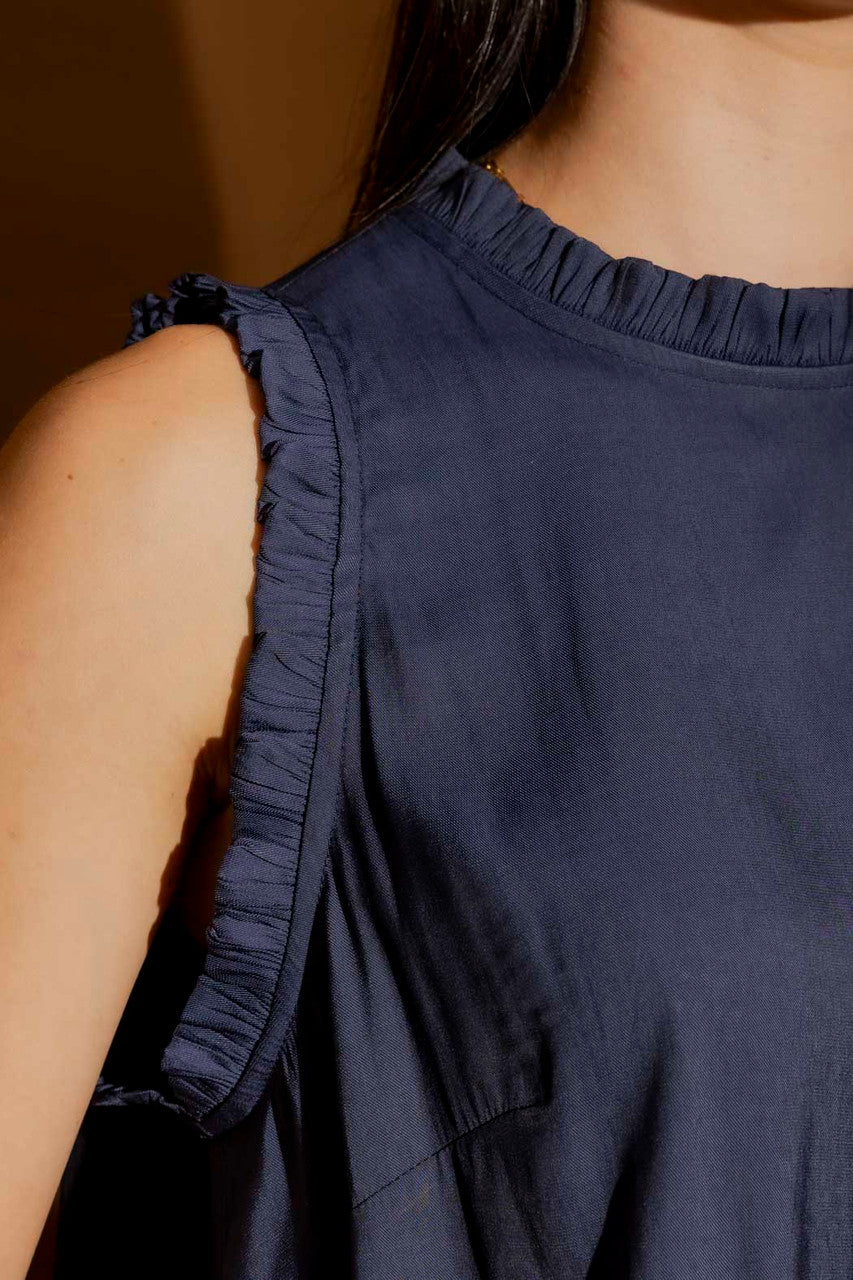 Navy Ruffle Cami