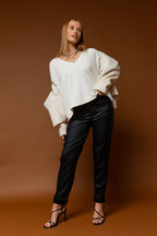 Ivory Ava V Neck Jumper