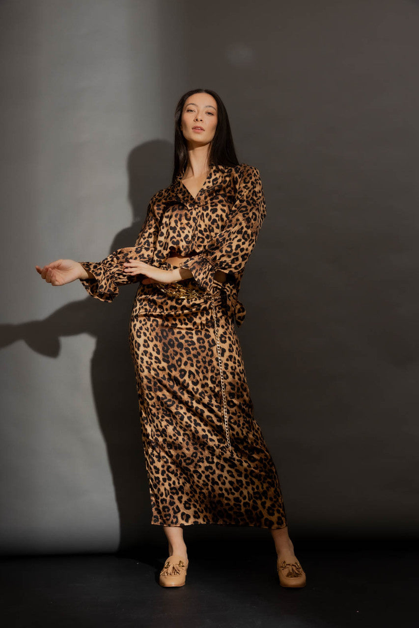 Tan Animal Femme Blogger Shirt Tan Animal