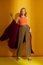 Orange / Pink Stripe Crew Cami