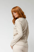 Ivory Sparkle V Neck Top
