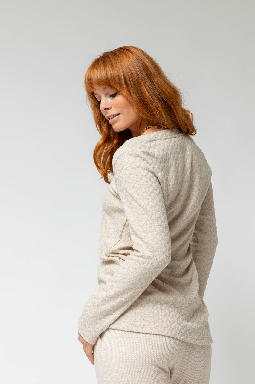 Ivory Sparkle V Neck Top