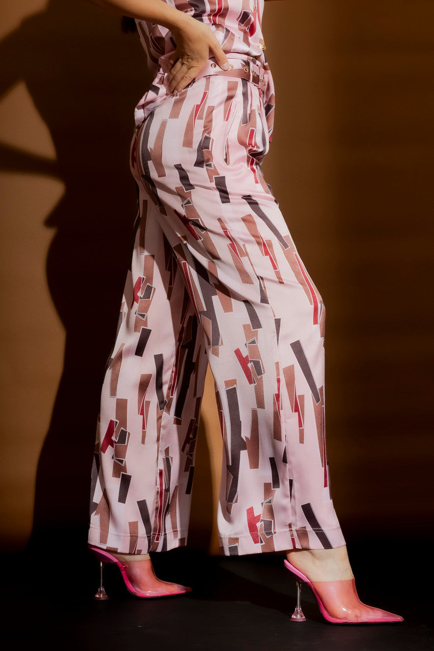 Pink Shapes Cleo Belt Pant Pink Shapes