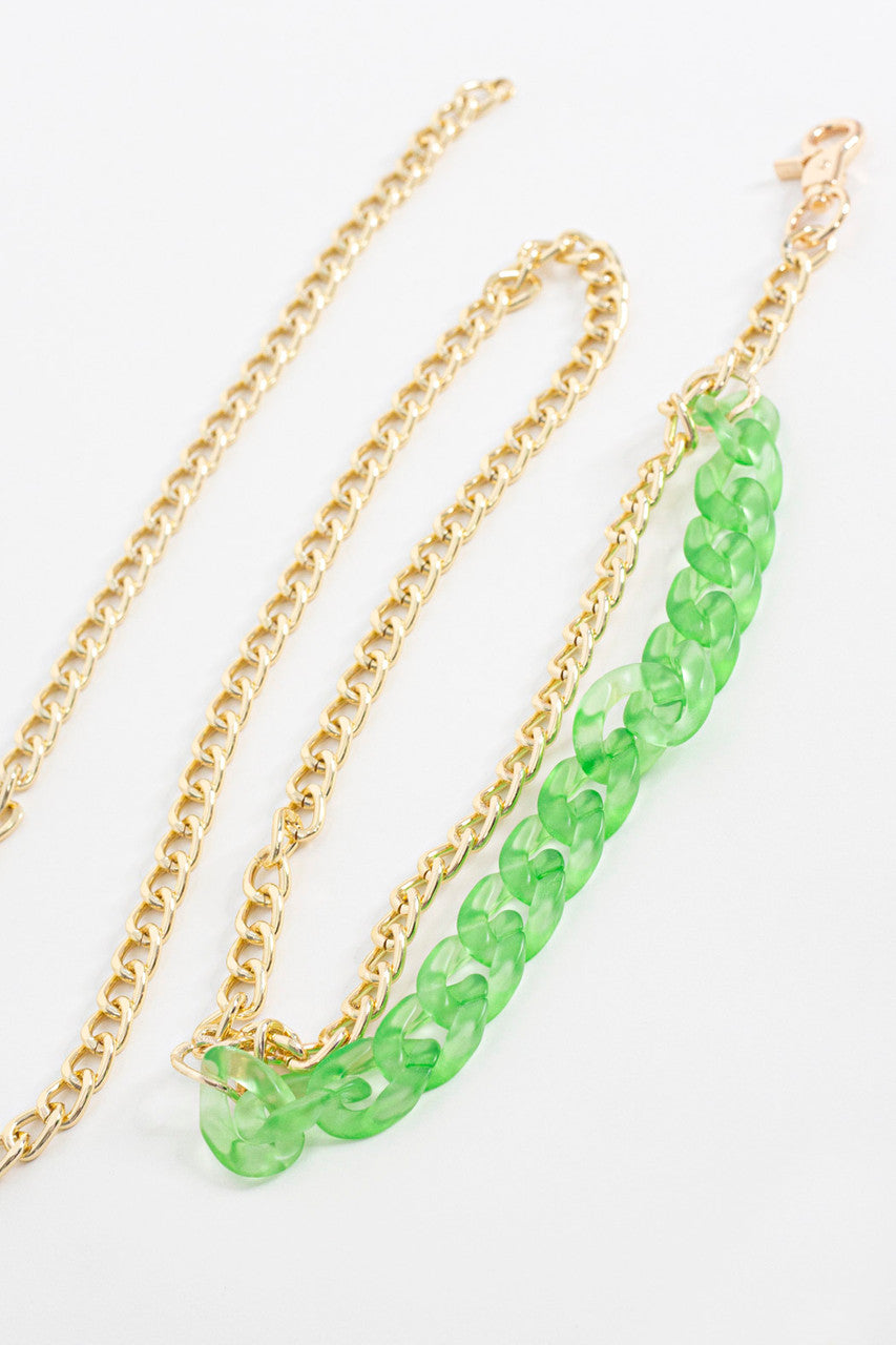 Green/gold Chain Belt S