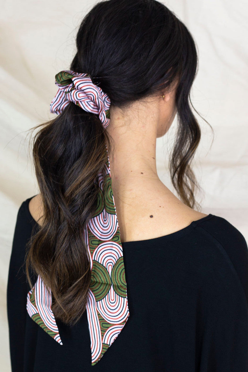 Khaki Retro Scrunchie