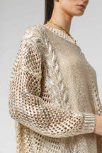 Gold Foil Crochet Jumper