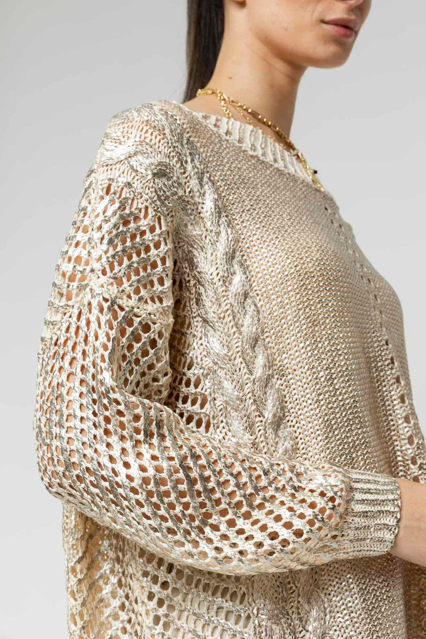 Gold Foil Crochet Jumper