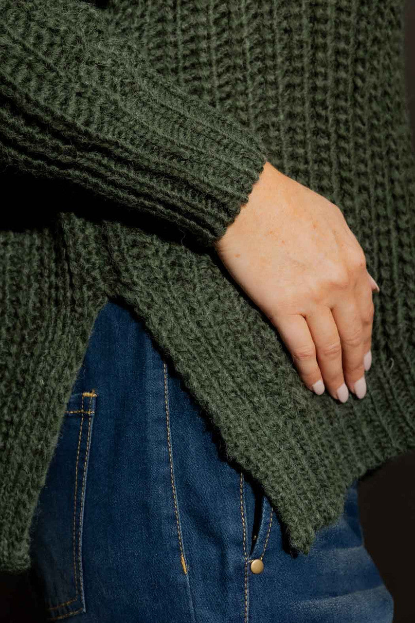 Khaki V Neck Jumper Khaki S