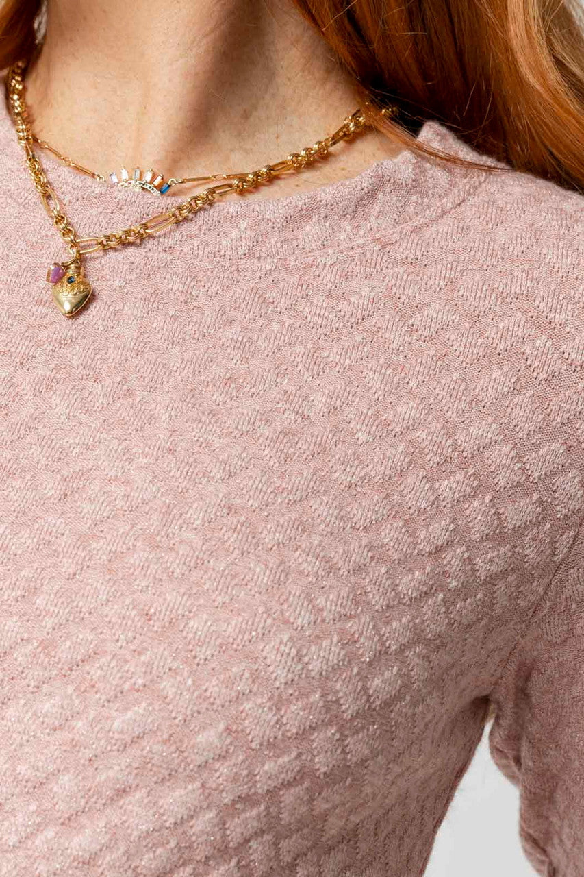 Pink Sparkle Crew Top