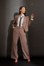 Mocha Textured Paperbag Pant