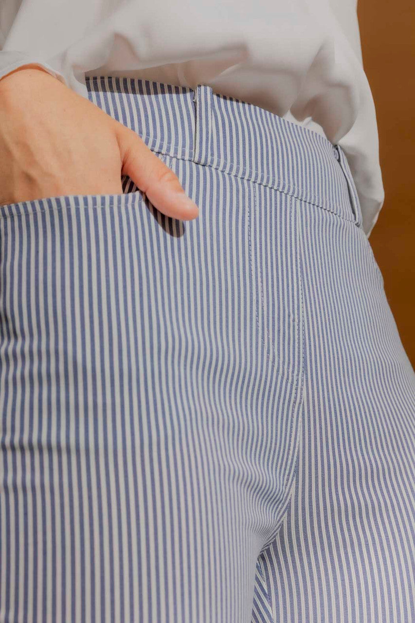 Blue Stripe Bengaline Jean Blue Stripe