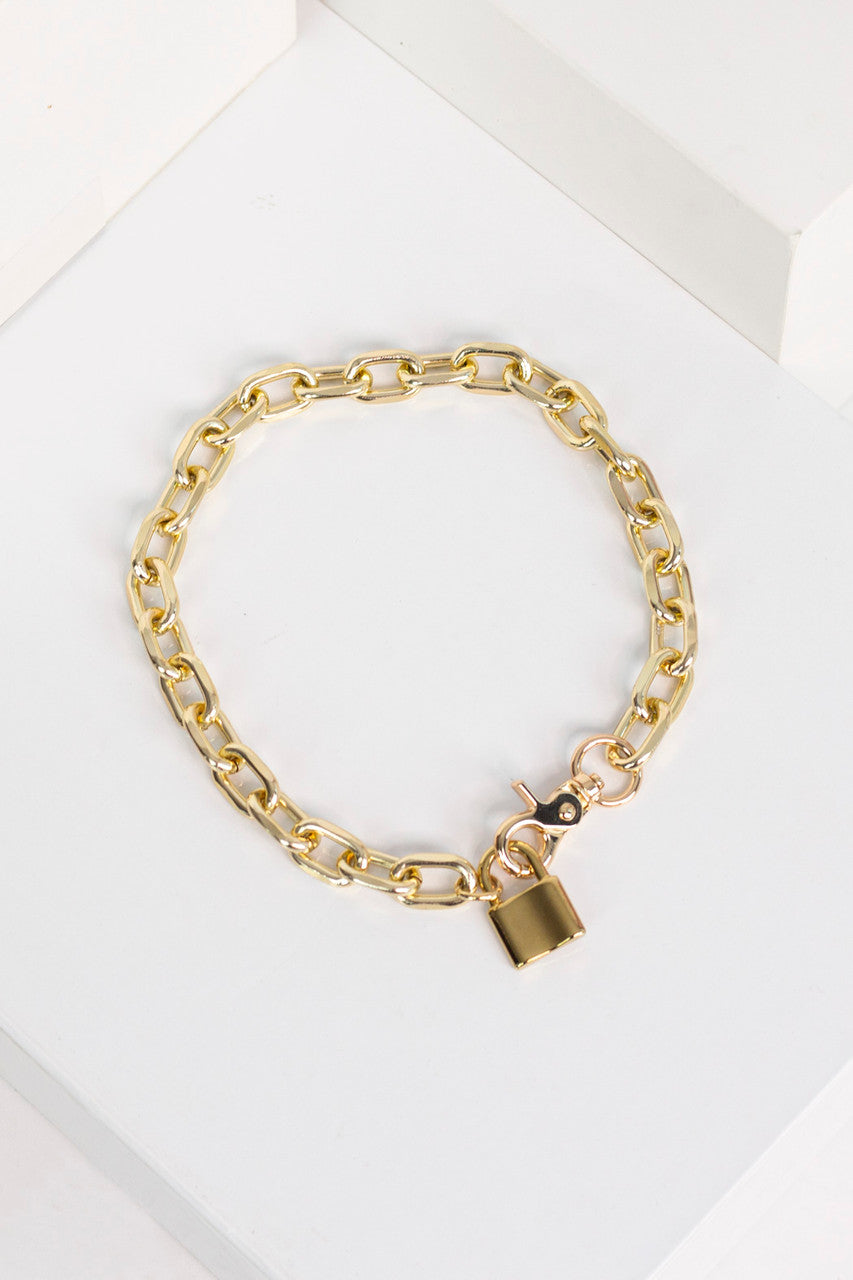 Gold Padlock Necklace