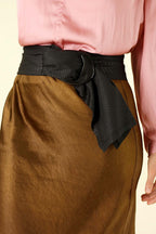 Black Buckle Leatherette Belt - SALE