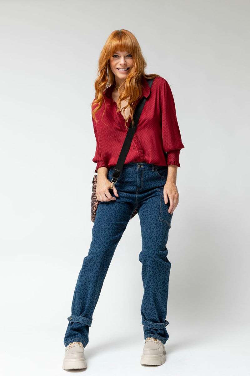 Mid Chambray Animal Cargo Jeans