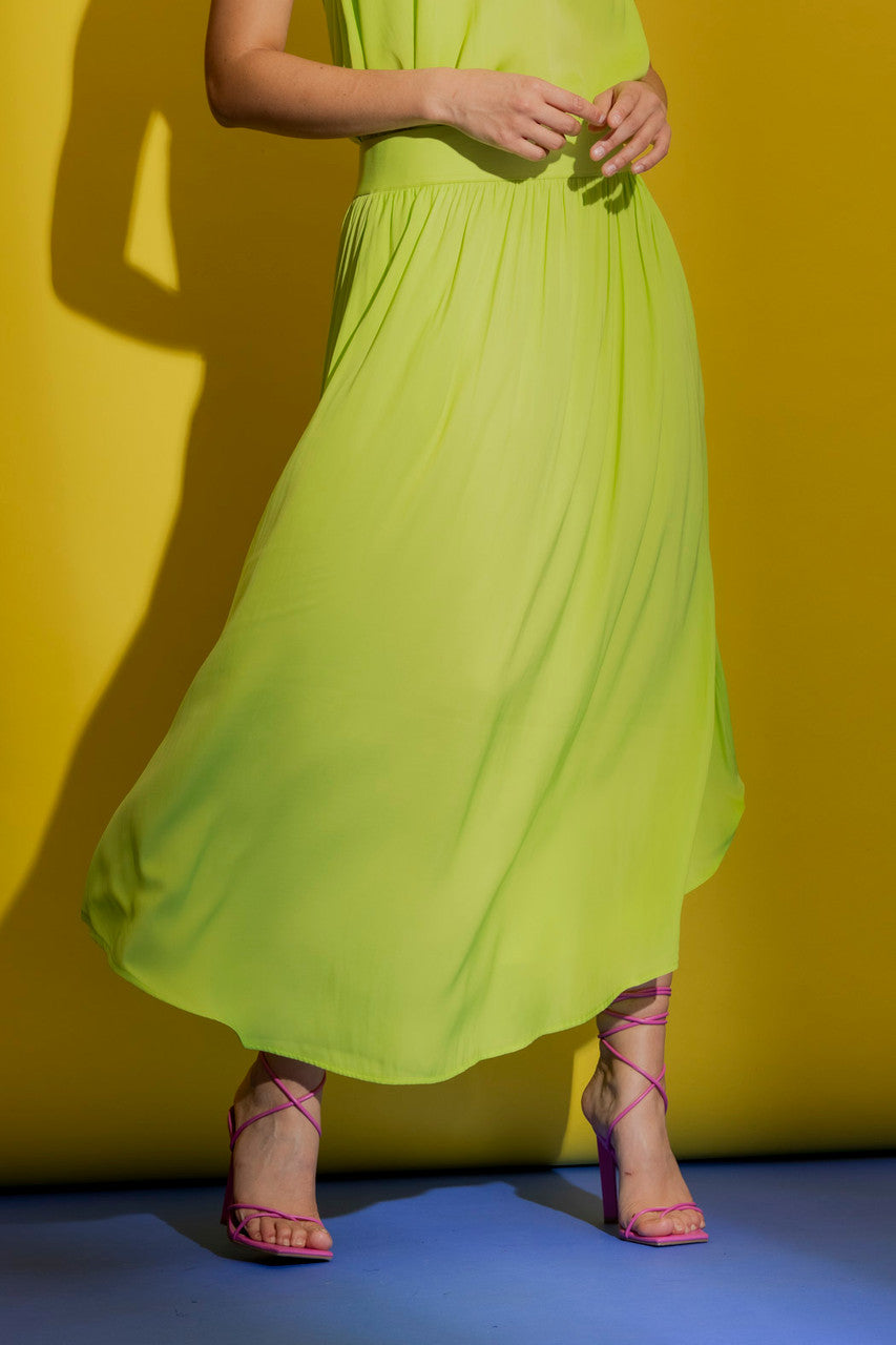 Neon Silky Slip Skirt