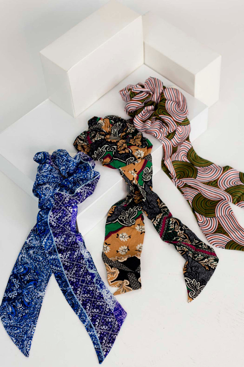 Khaki Retro Scrunchie