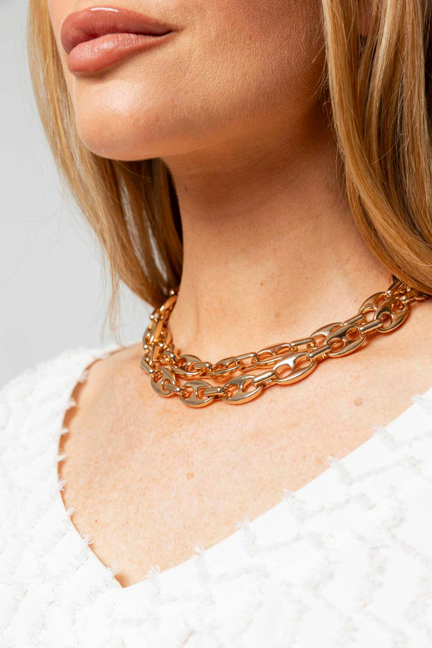 Gold G Style Chain Necklace S