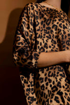 Tan Animal Silky Hi-Low Top Tan Animal