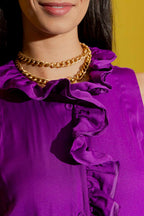 Magenta Double Ruffle Cami