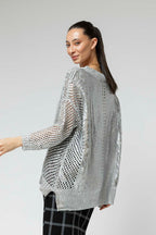 Silver Crochet Foil Knit